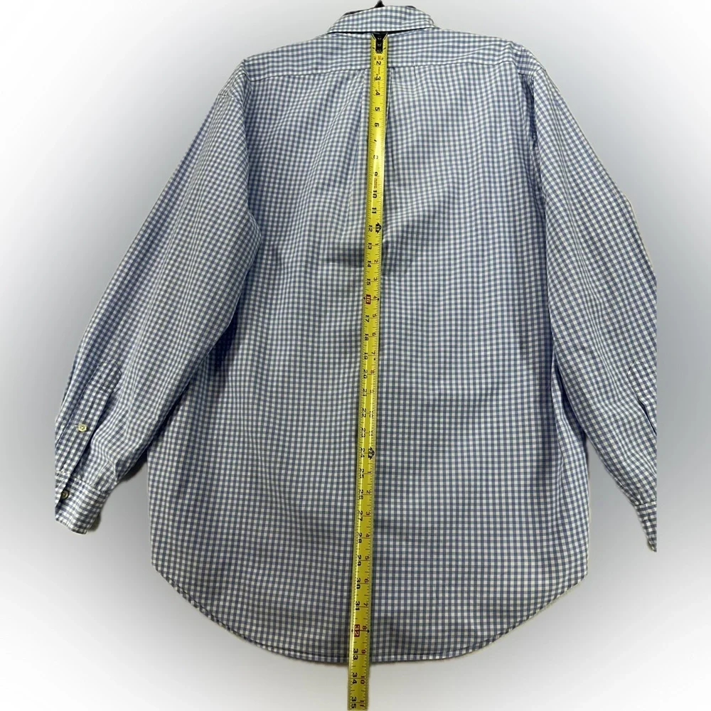 Polo Ralph Lauren Yarmouth Shirt Mens‎ 16 34/35 Blue Gingham Check Pink Pony